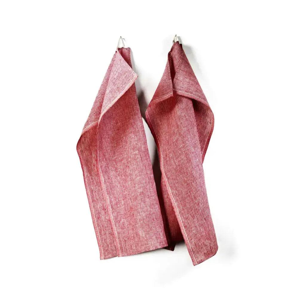 Kökshandduk 2-pack 50x70 cm, Kritstreck Röd Axlings