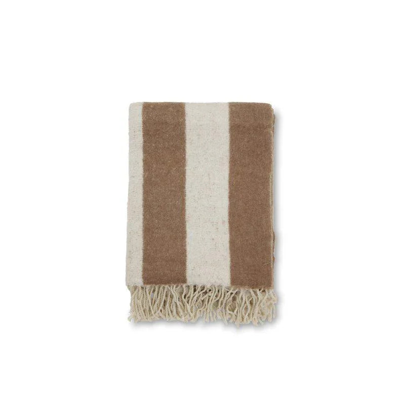 Zara blockstripe Pläd Beige - HemHyddan