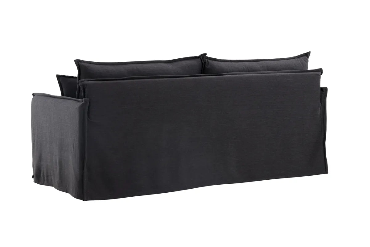 Venture Design Nova 3‑sits Soffa Svart –  Linnedesign med Hög Komfort och Tidlös Stil