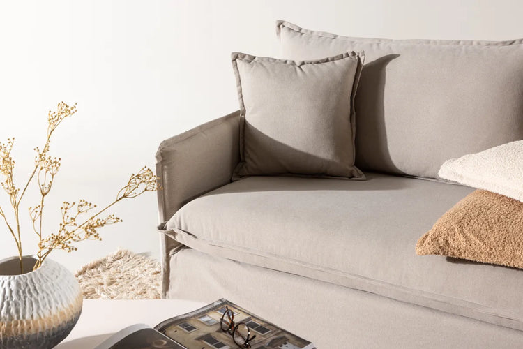 Venture Design Nova 3‑sits Soffa Brun –  Linnedesign med Hög Komfort och Tidlös Stil