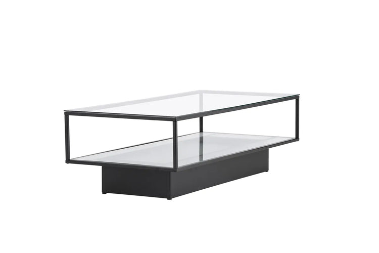 Venture Design Maglehem Soffbord Svart – Glasbord med Metallunderrede