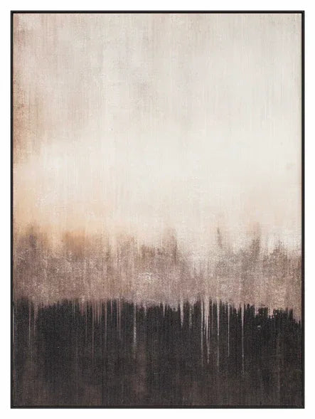 Eightmood Forest - Handmålad Gesso‑Canvas med Ram 120×90 cm - Beige/Svart Eightmood