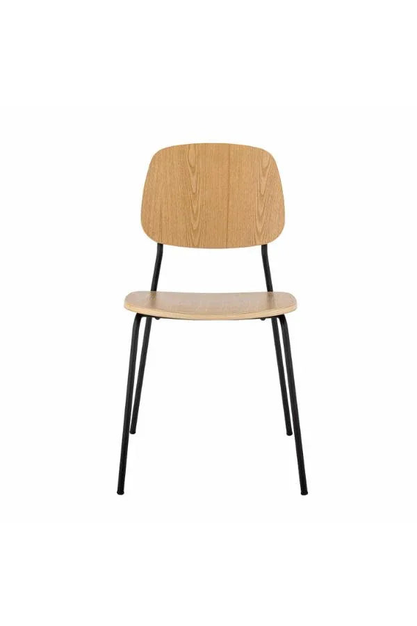 Bloomingville Monza Matstol i Natur – Plywood & Svarta Metallben Bloomingville