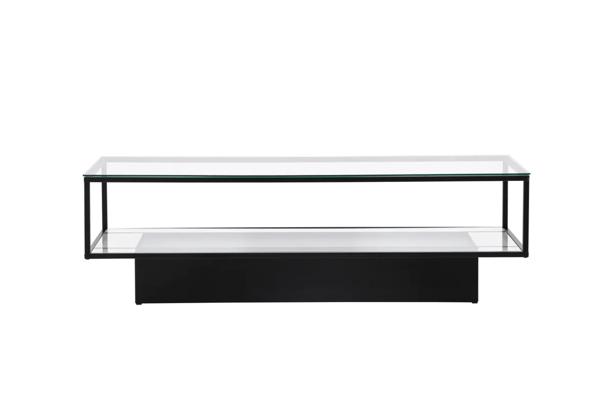 Venture Design Maglehem Soffbord Svart – Glasbord med Metallunderrede