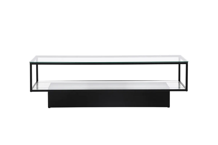 Venture Design Maglehem Soffbord Svart – Glasbord med Metallunderrede