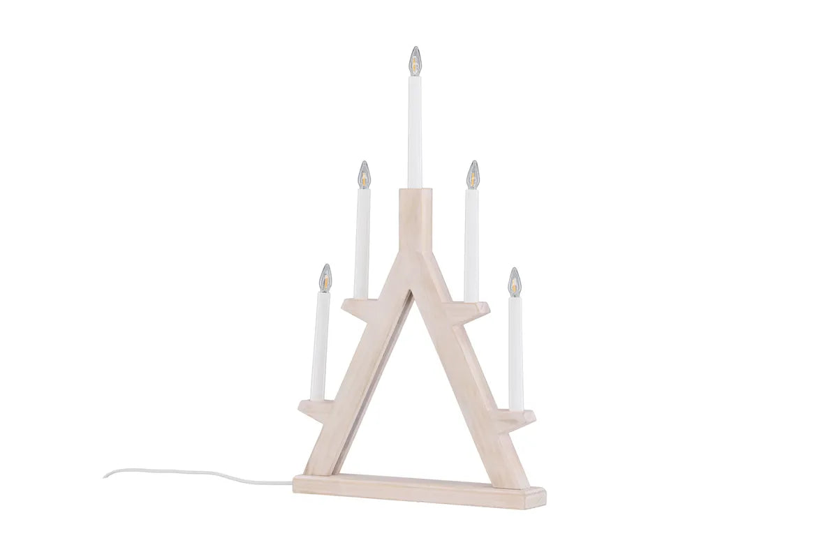 Venture Design Val Thorens Adventsljusstake   – Nordisk Design i Vit  Fem Lampor