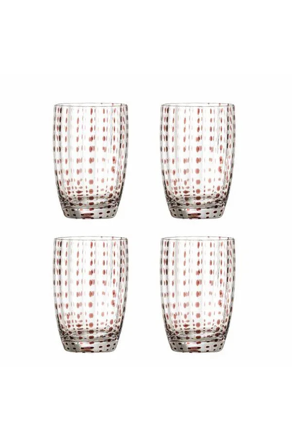 Bloomingville Brinley Dricksglas – Brunt Munblåst Dricksglas med Prickdekor Bloomingville
