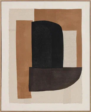 Ada – Handmålad Tavla med Ram 100×80 cm Black/Rust Eightmood