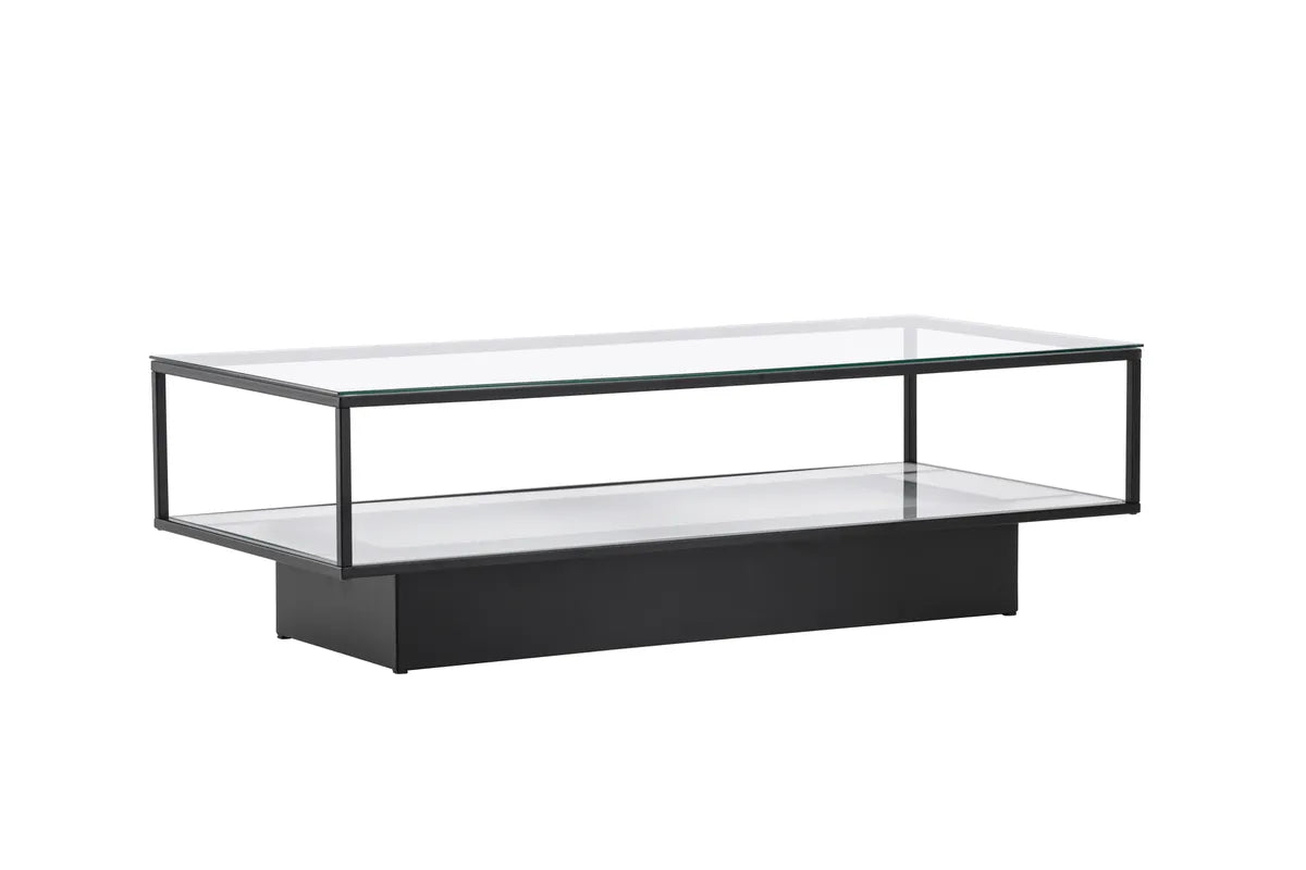 Venture Design Maglehem Soffbord Svart – Glasbord med Metallunderrede