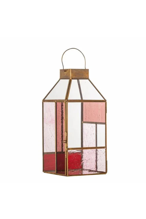 Drew lykta Glas Rosa Bloomingville