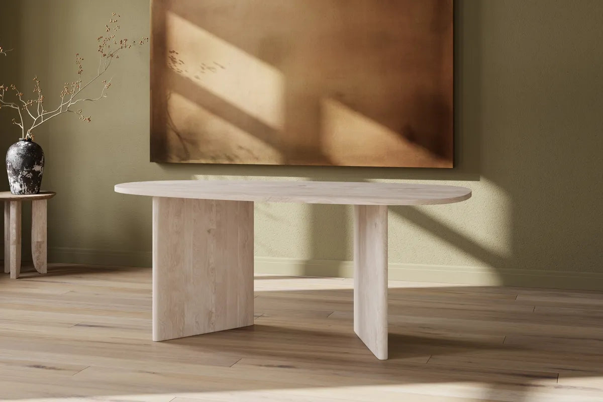 Venture Design Grönvik Matbord 220×100 – Naturfärgad Betonglook i MDF