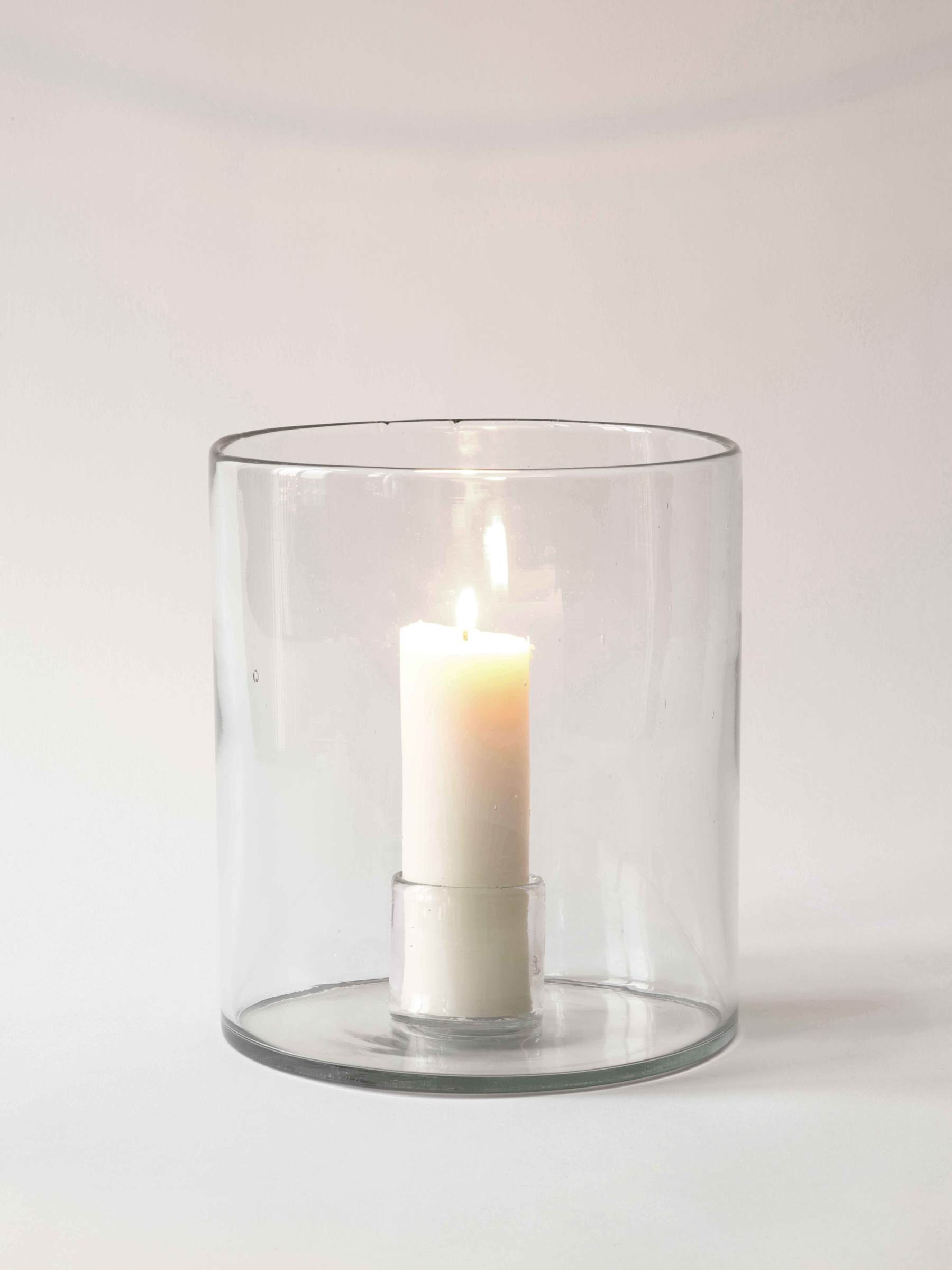 Tell Me More Luna Candleholder L – Handgjord Ljuslykta i Återvunnet Glas
