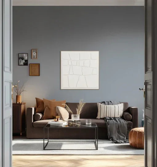 Eightmood Ezra 3D‑målning 100×100 cm Vit Inramad strukturtavla Eightmood