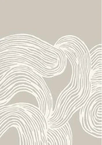 Eightmood Lines Painting – Canvas Print 100×70 cm Sand/White Eightmood