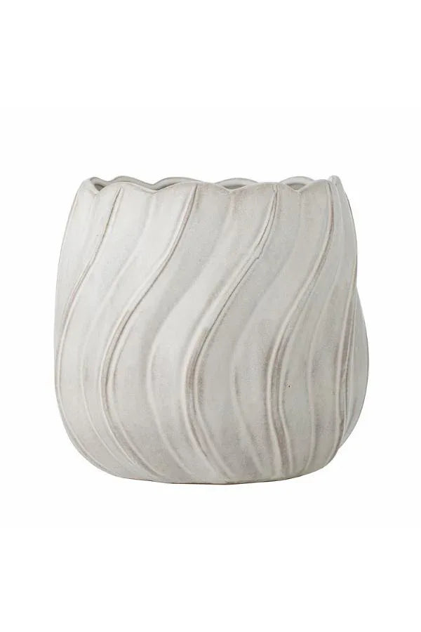 Bloomingville Isidora Kruka i Vit Stengods - D20 x H19,5 cm Bloomingville