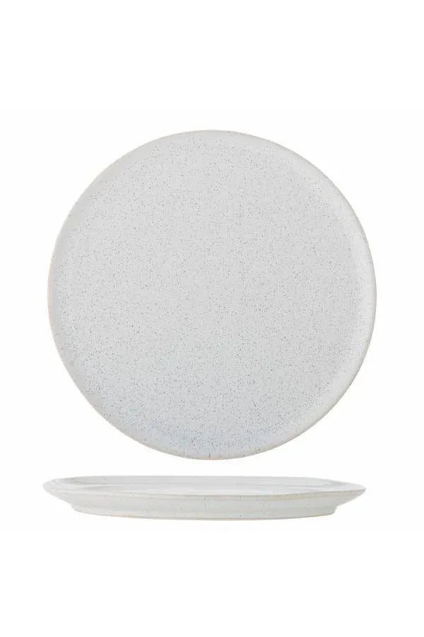 Bloomingville Addison Tallrik 20 cm – Vit Stengods med Spräcklig Glasyr Bloomingville