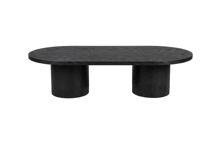 Venture Design Narvik Soffbord Svart – Modernt Ovalt Bord med Cylinderben