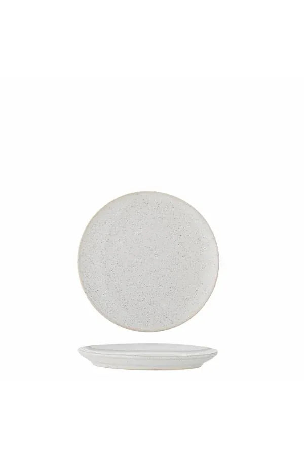 Bloomingville Addison Tallrik 16 cm – Vit Stengods med Spräcklig Glasyr Bloomingville