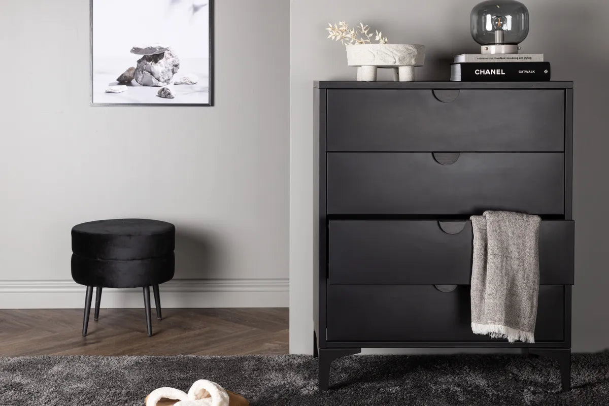 Venture Design Piring Byrå Svart – Stilren Förvaring i Stål och Tidlös Elegans