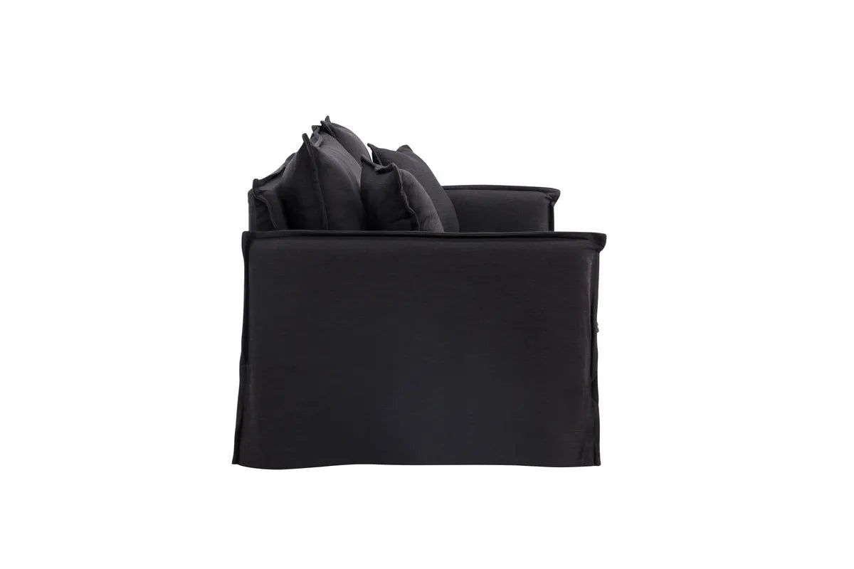 Venture Design Nova 3‑sits Soffa Svart –  Linnedesign med Hög Komfort och Tidlös Stil