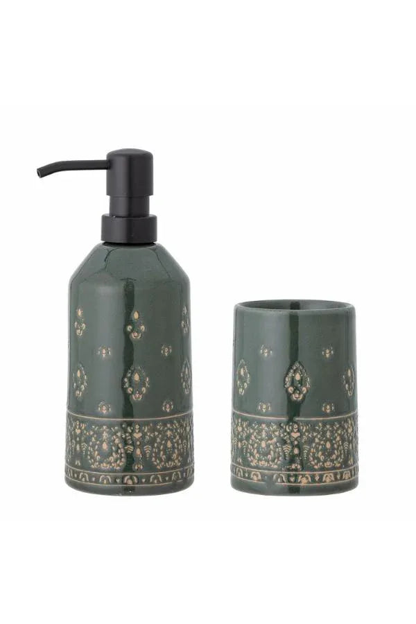Cheran Tvålpump -set Stengods Grön Bloomingville