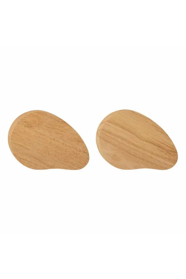 Bloomingville Gong Skärbräda Set 2-pack – Natur Gummiträ 23,5×16,5 cm Bloomingville