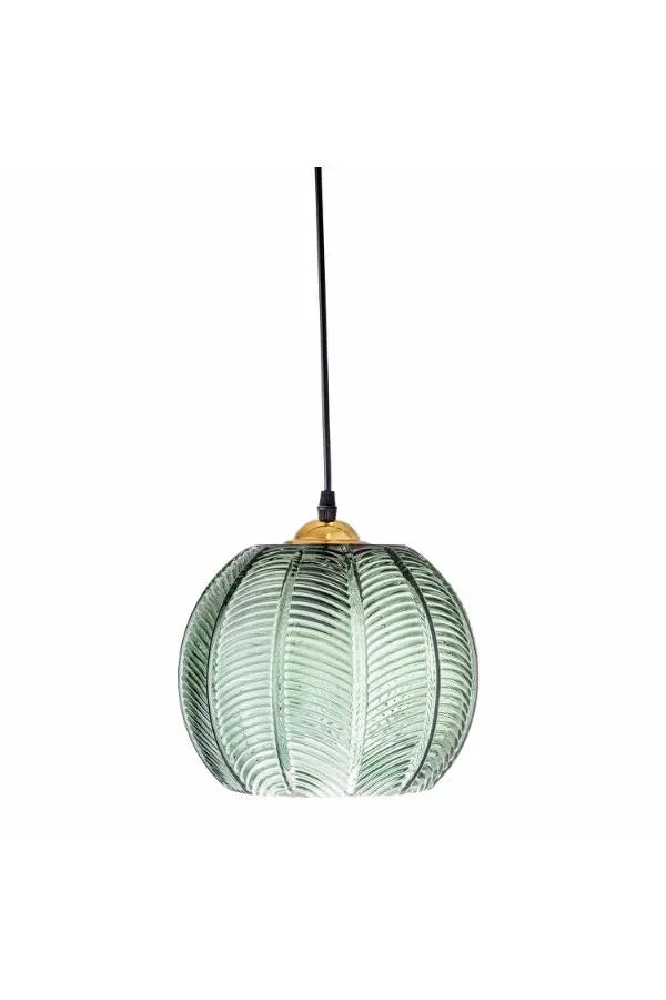Bloomingville Adar Pendellampa i Grått Glas – Texturerad Rund Taklampa Bloomingville
