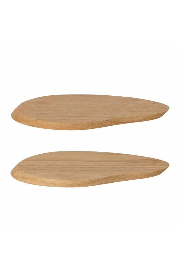 Bloomingville Gong Skärbräda Set 2-pack – Natur Gummiträ 23,5×16,5 cm Bloomingville