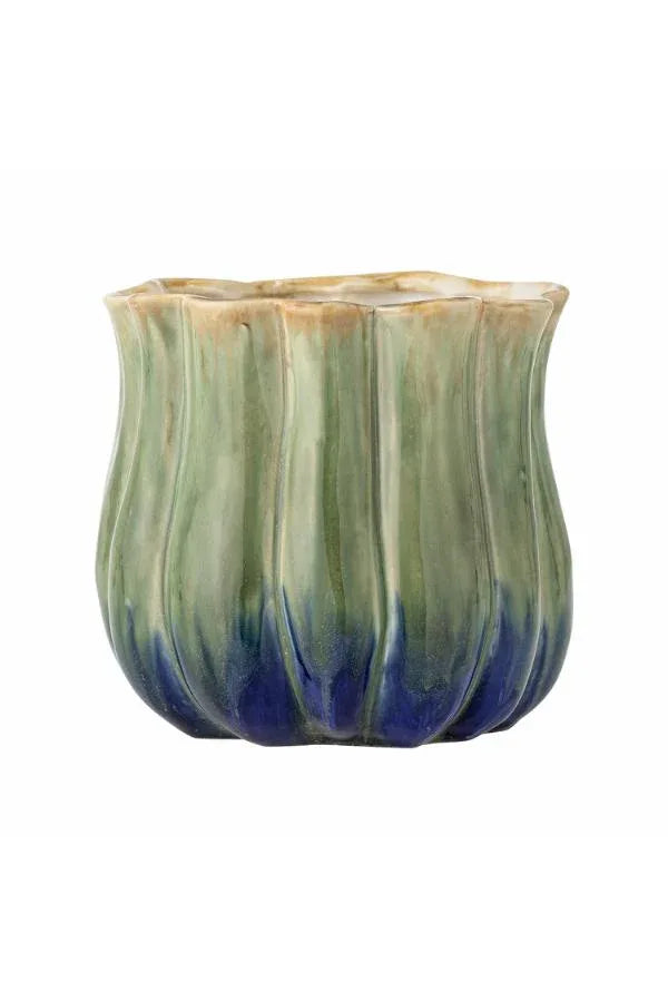 Bloomingville Jenner Kruka i Grön Stengods - D16,5 x H15 cm Bloomingville