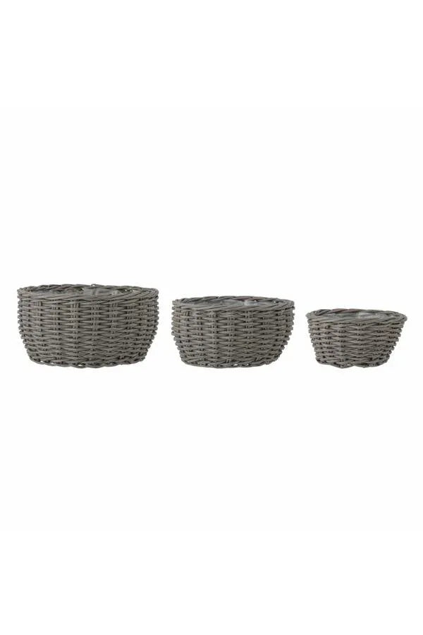 Fioria Blomkrukor Polyrattan Grå Bloomingville