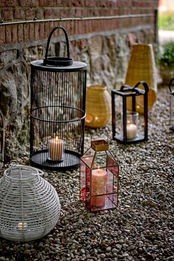 Drew lykta Glas Rosa Bloomingville