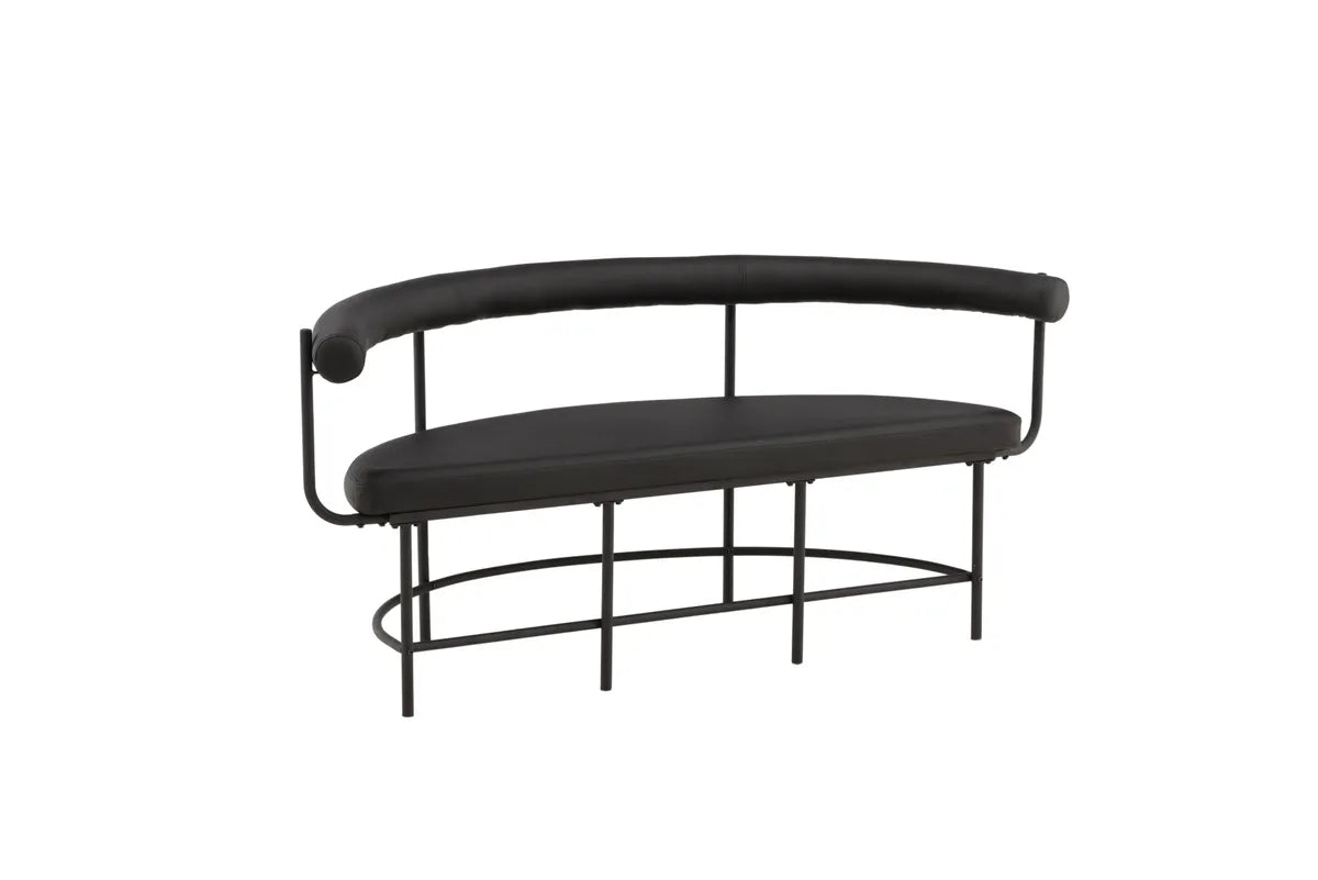 Venture Design Stallhagen Bänk Svart – Modern Halvmåneformad Design