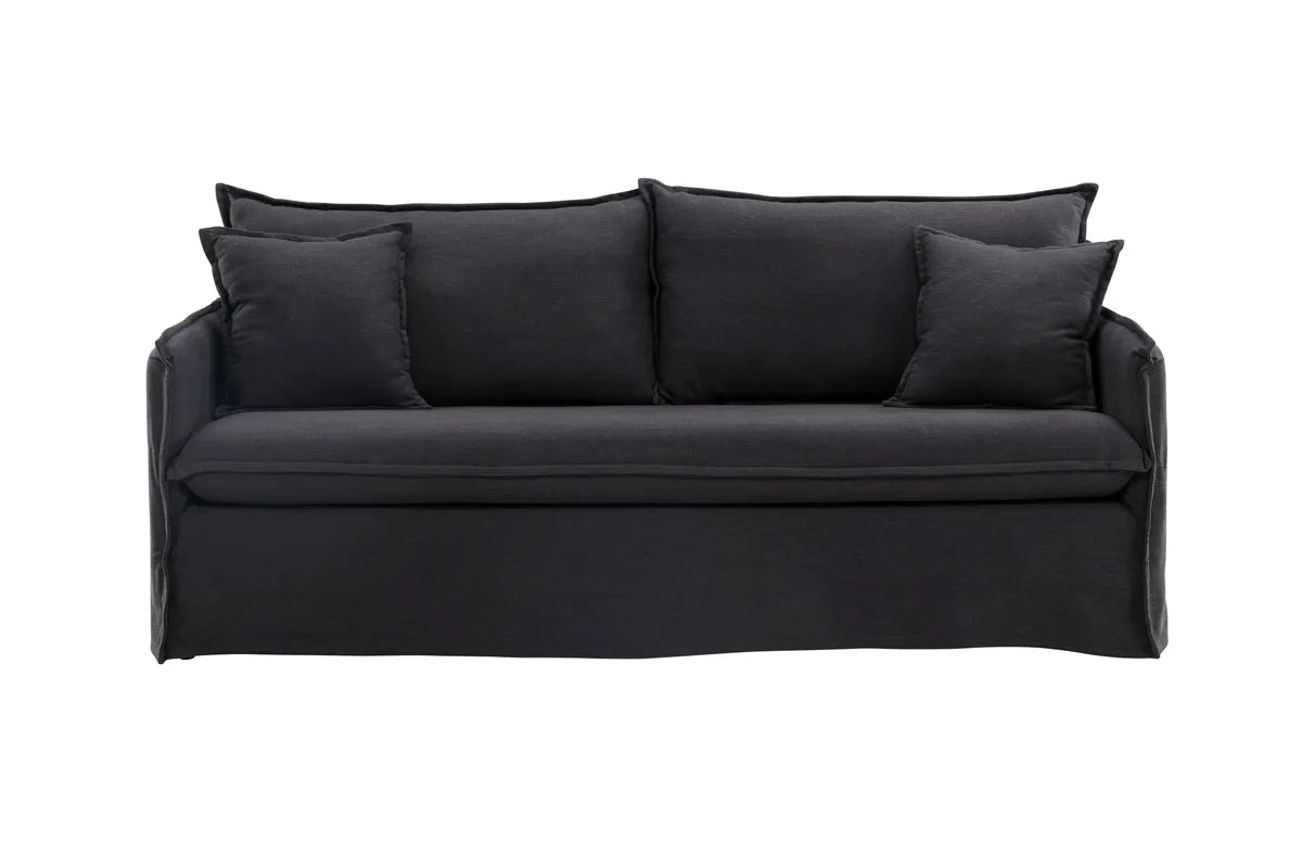 Venture Design Nova 3‑sits Soffa Svart –  Linnedesign med Hög Komfort och Tidlös Stil