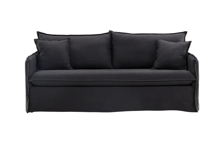 Venture Design Nova 3‑sits Soffa Svart –  Linnedesign med Hög Komfort och Tidlös Stil