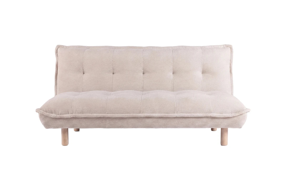 Venture Design Gertrud 2‑sits Bäddsoffa Beige – Stilren Manchestersoffa med Smart Sovfunktion