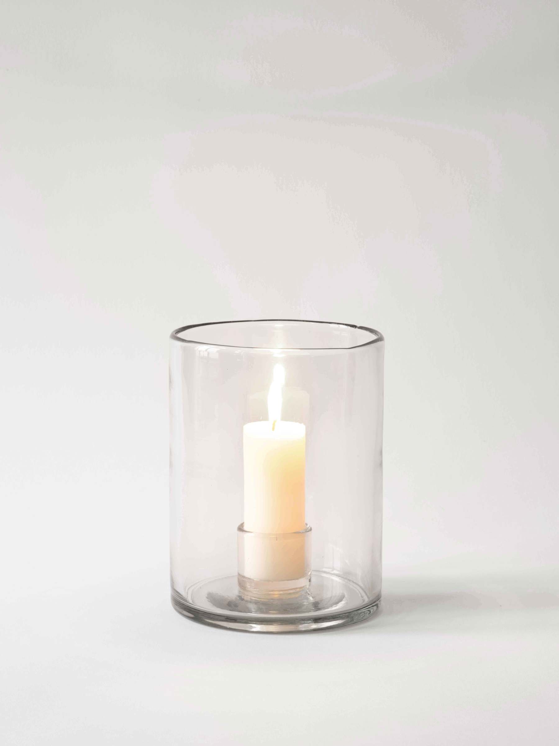 Tell Me More Luna Candleholder M – Handgjord Ljuslykta i Återvunnet Glas