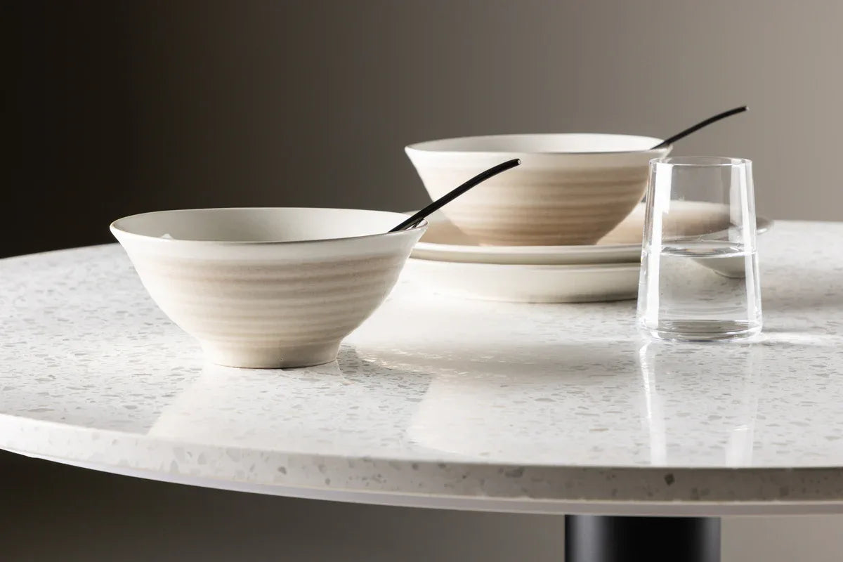 Venture Design Jublie Skål 2‑pack – Beige Stengods Ø18 cm Modern Serveringsskål VENTURE DESIGN