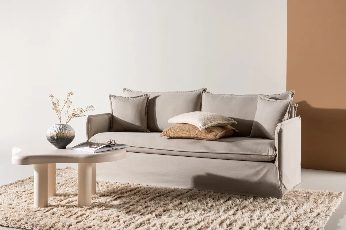 Venture Design Nova 3‑sits Soffa Brun –  Linnedesign med Hög Komfort och Tidlös Stil