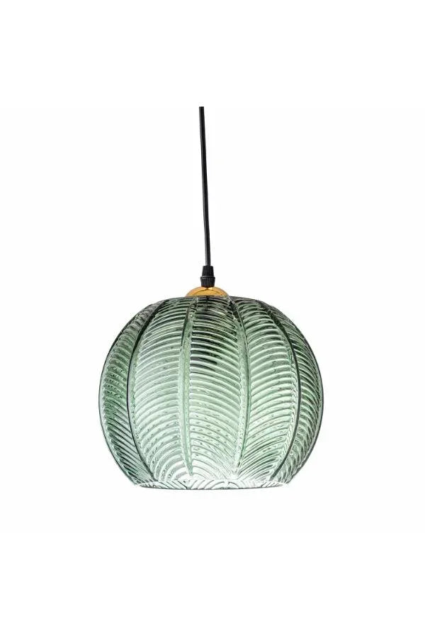Bloomingville Adar Pendellampa i Grått Glas – Texturerad Rund Taklampa Bloomingville