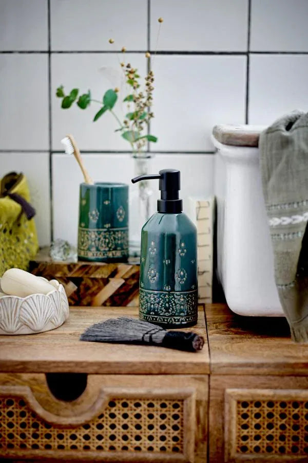 Cheran Tvålpump -set Stengods Grön Bloomingville