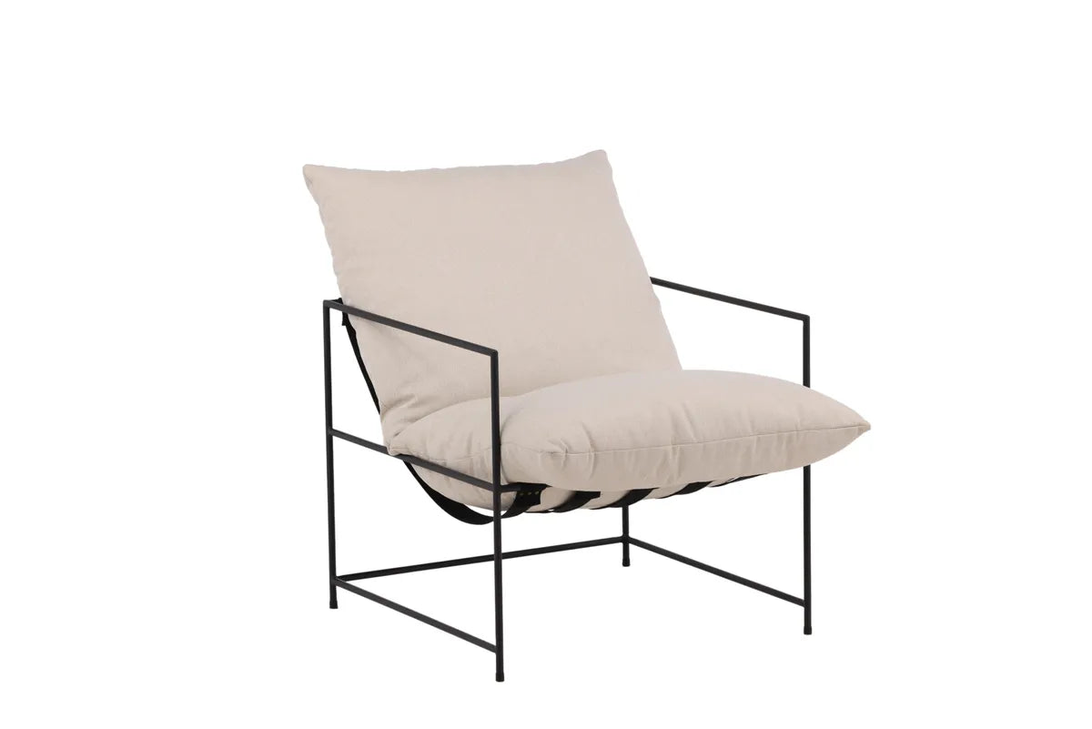 Venture Design Sedalia Fåtölj Vit– Elegant Loungestol med Lätt Metallram