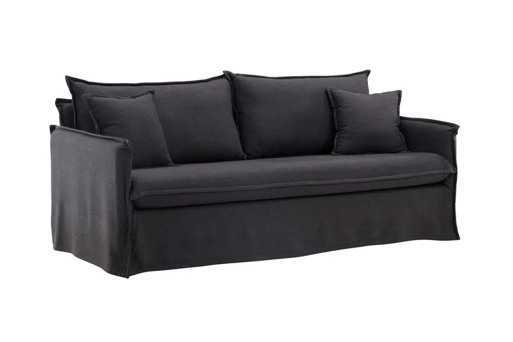 Venture Design Nova 3‑sits Soffa Svart –  Linnedesign med Hög Komfort och Tidlös Stil