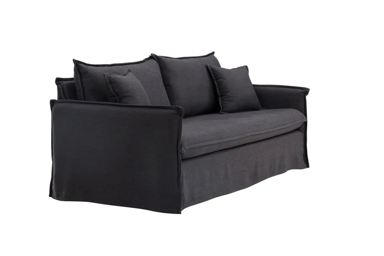 Venture Design Nova 3‑sits Soffa Svart –  Linnedesign med Hög Komfort och Tidlös Stil