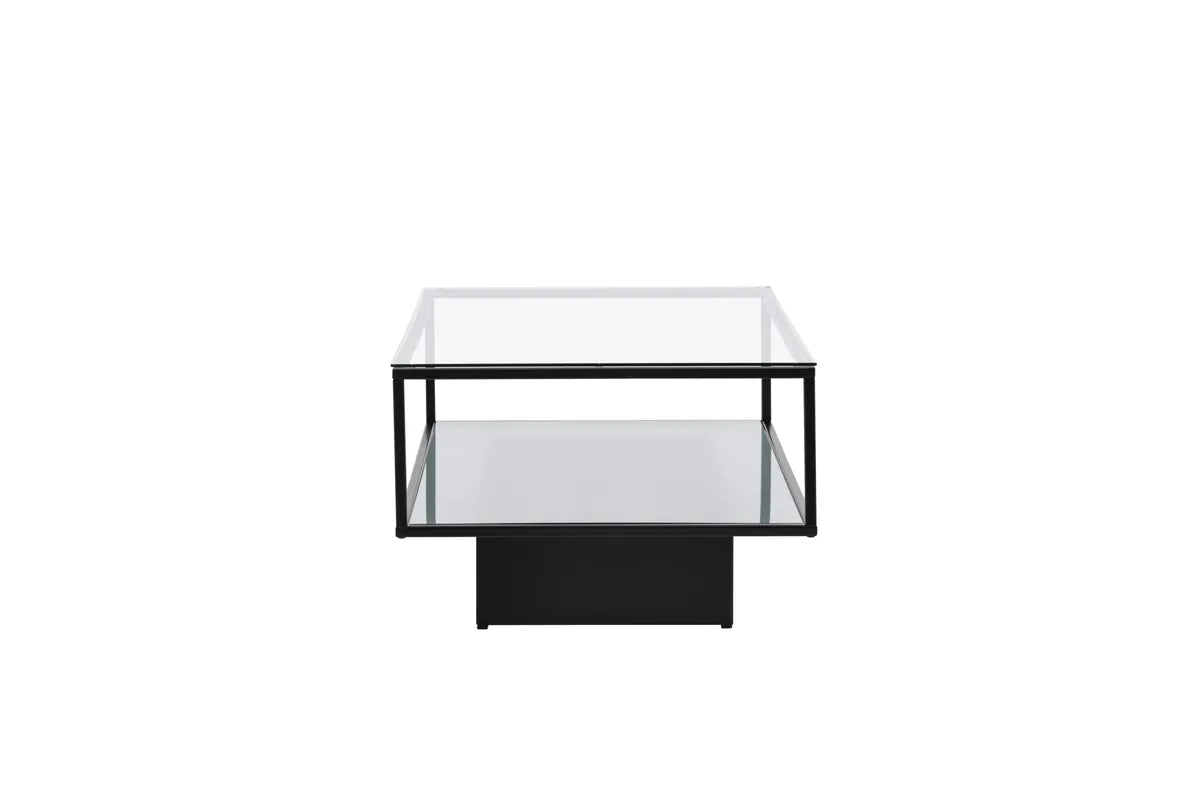 Venture Design Maglehem Soffbord Svart – Glasbord med Metallunderrede